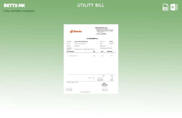 Шаблон за комунални сметки во модерен стил Непал Дараз